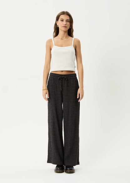 AFENDS // Dusk Seersucker Pant BLACK CHECK