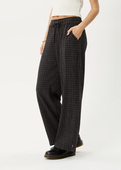AFENDS // Dusk Seersucker Pant BLACK CHECK