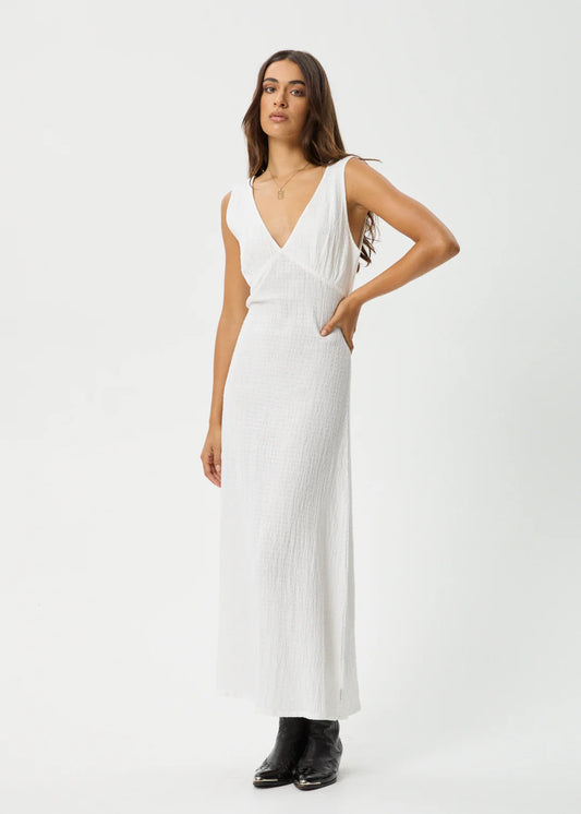AFENDS // Focus Seersucker Maxi Dress WHITE