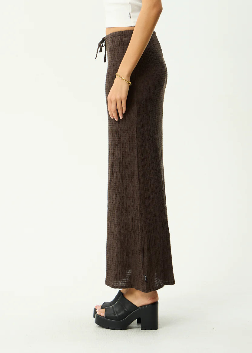 AFENDS // Focus Seersucker Maxi Skirt COFFEE