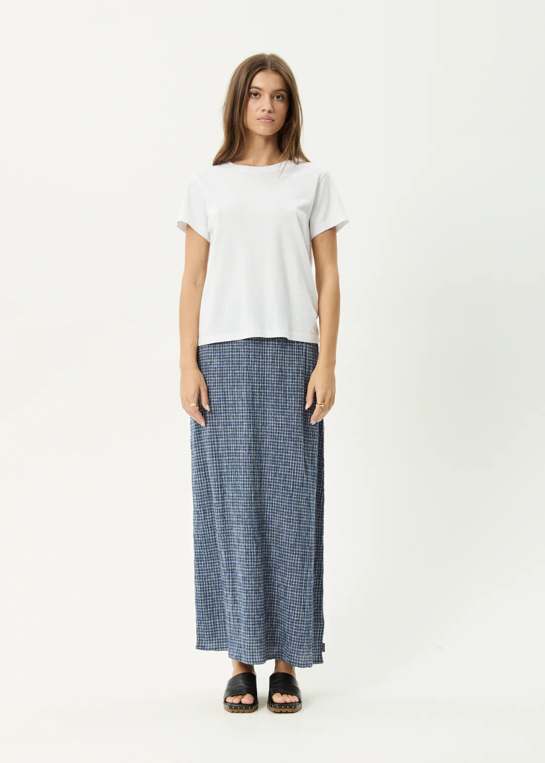 AFENDS // Shipwreck Seersucker Maxi Skirt MARLIN