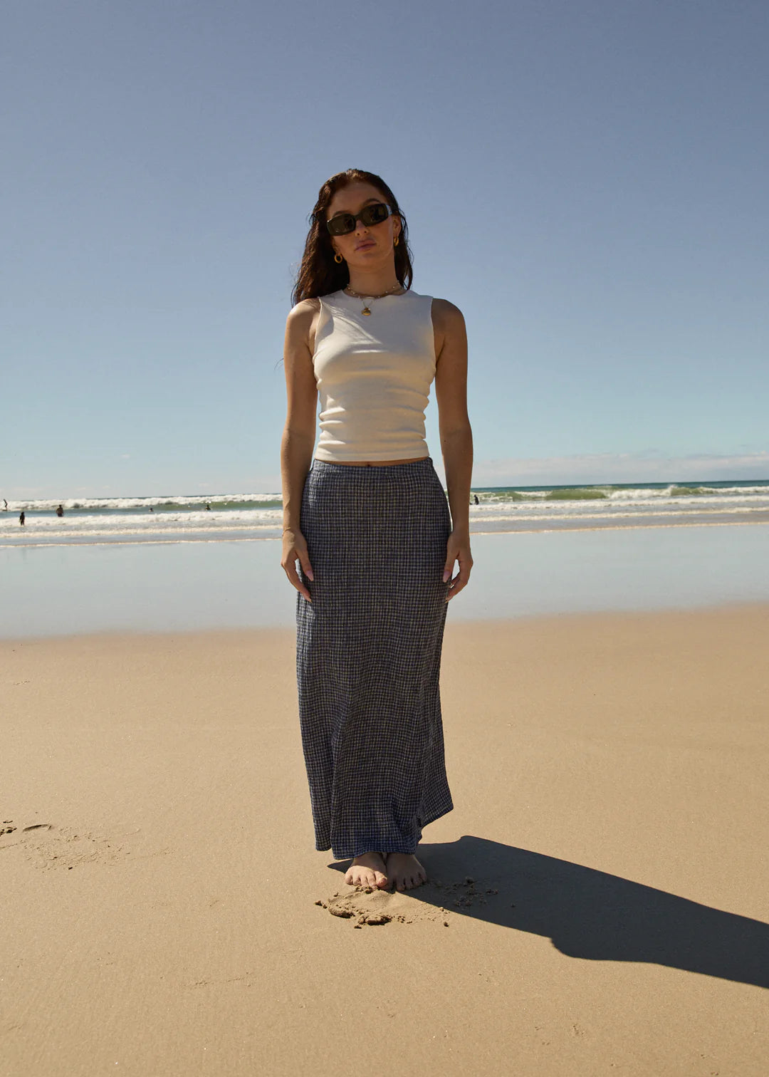 AFENDS // Shipwreck Seersucker Maxi Skirt MARLIN