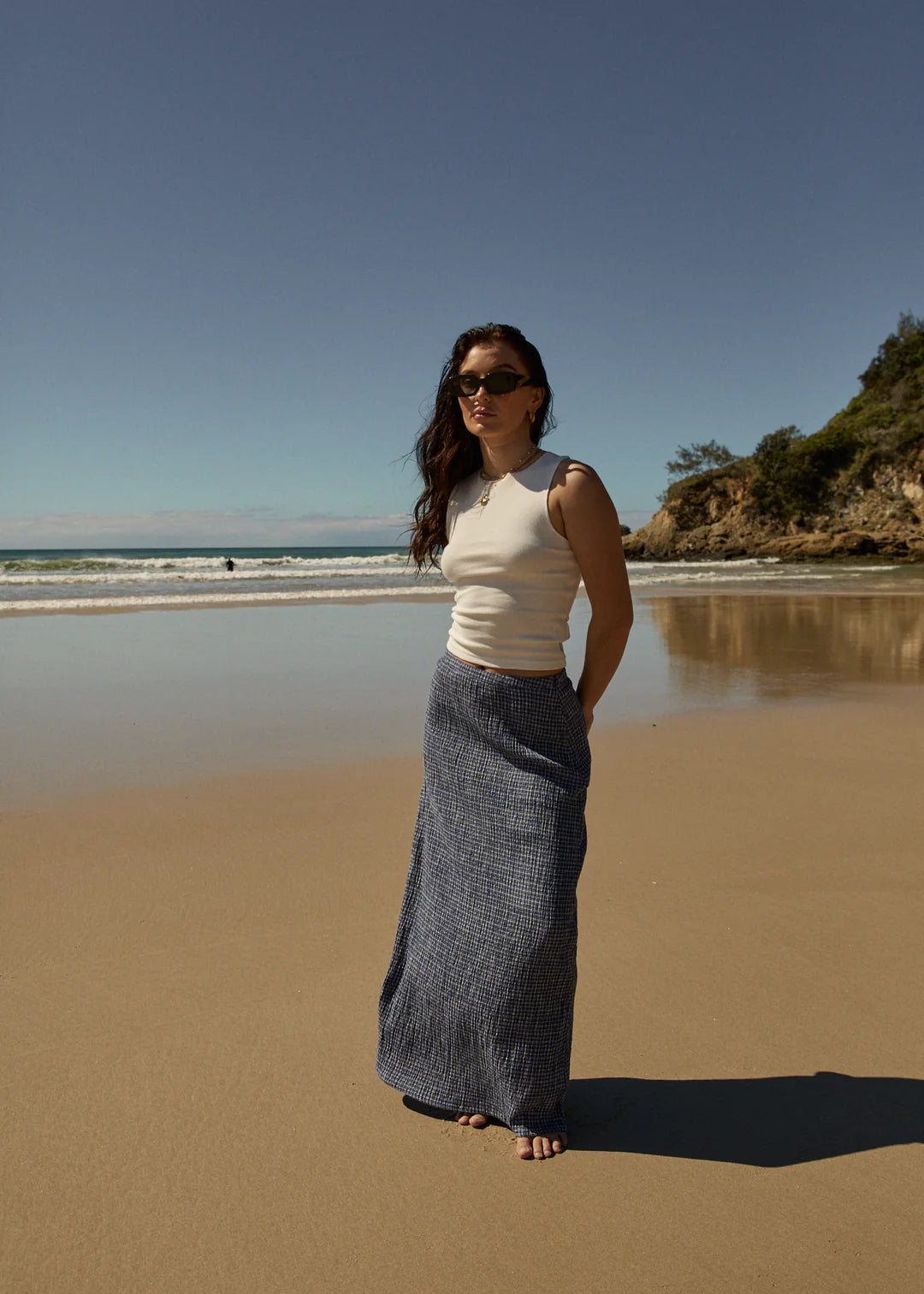 AFENDS // Shipwreck Seersucker Maxi Skirt MARLIN