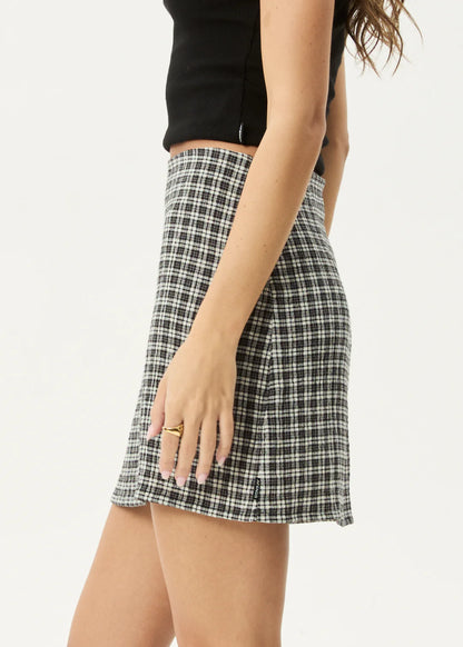 AFENDS // Aster Seersucker Mini Skirt STEEL CHECK