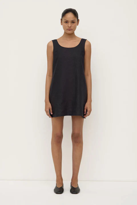 ASSEMBLY LABEL // Selma Linen Mini Dress BLACK