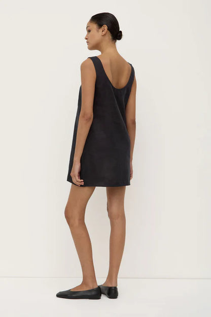 ASSEMBLY LABEL // Selma Linen Mini Dress BLACK