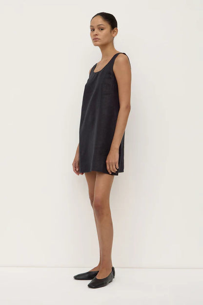 ASSEMBLY LABEL // Selma Linen Mini Dress BLACK