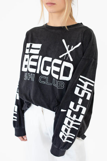 BEIGED // Apres Ski Club LS Tee  BLACK