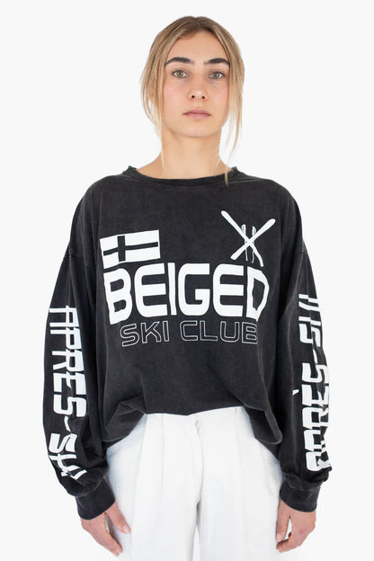 BEIGED // Apres Ski Club LS Tee  BLACK