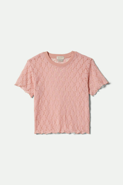BRIXTON // Sheer Slim Lace Top MELLOW ROSE