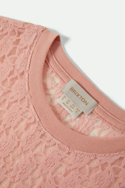 BRIXTON // Sheer Slim Lace Top MELLOW ROSE