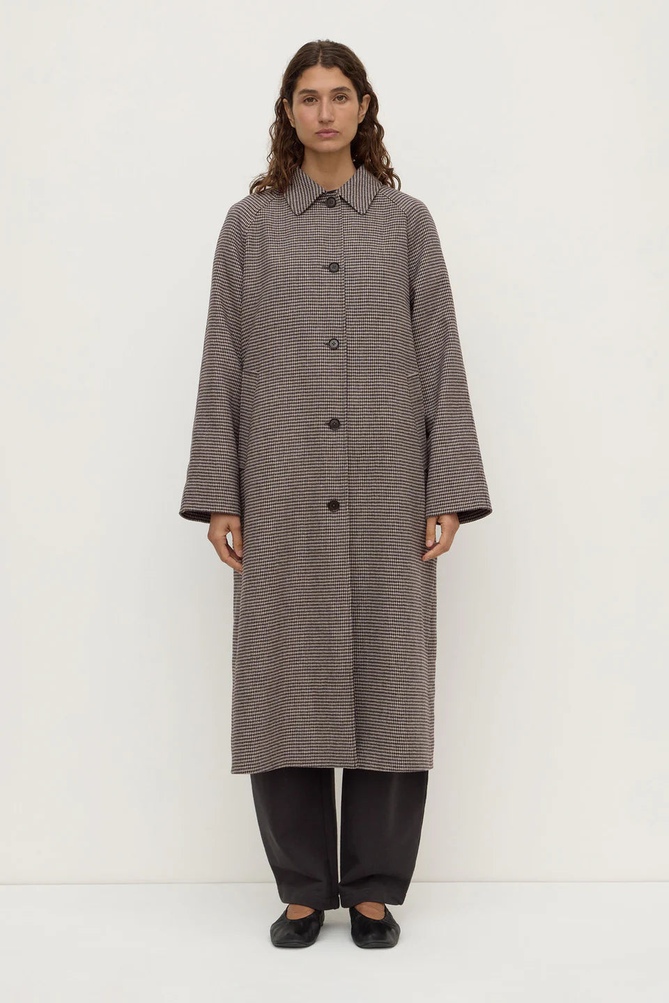 ASSEMBLY LABEL // Solana Wool Coat BROWN BLACK CHECK