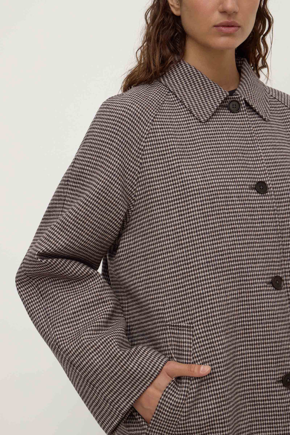 Solana Wool Coat BROWN BLACK CHECK