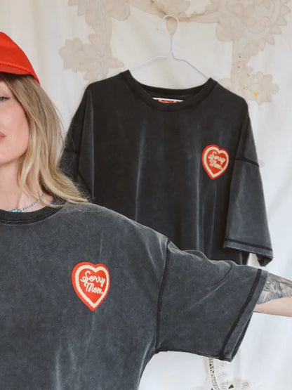 HAPPY LITTLE MOTHER // Sorry Mom Tee BLACK