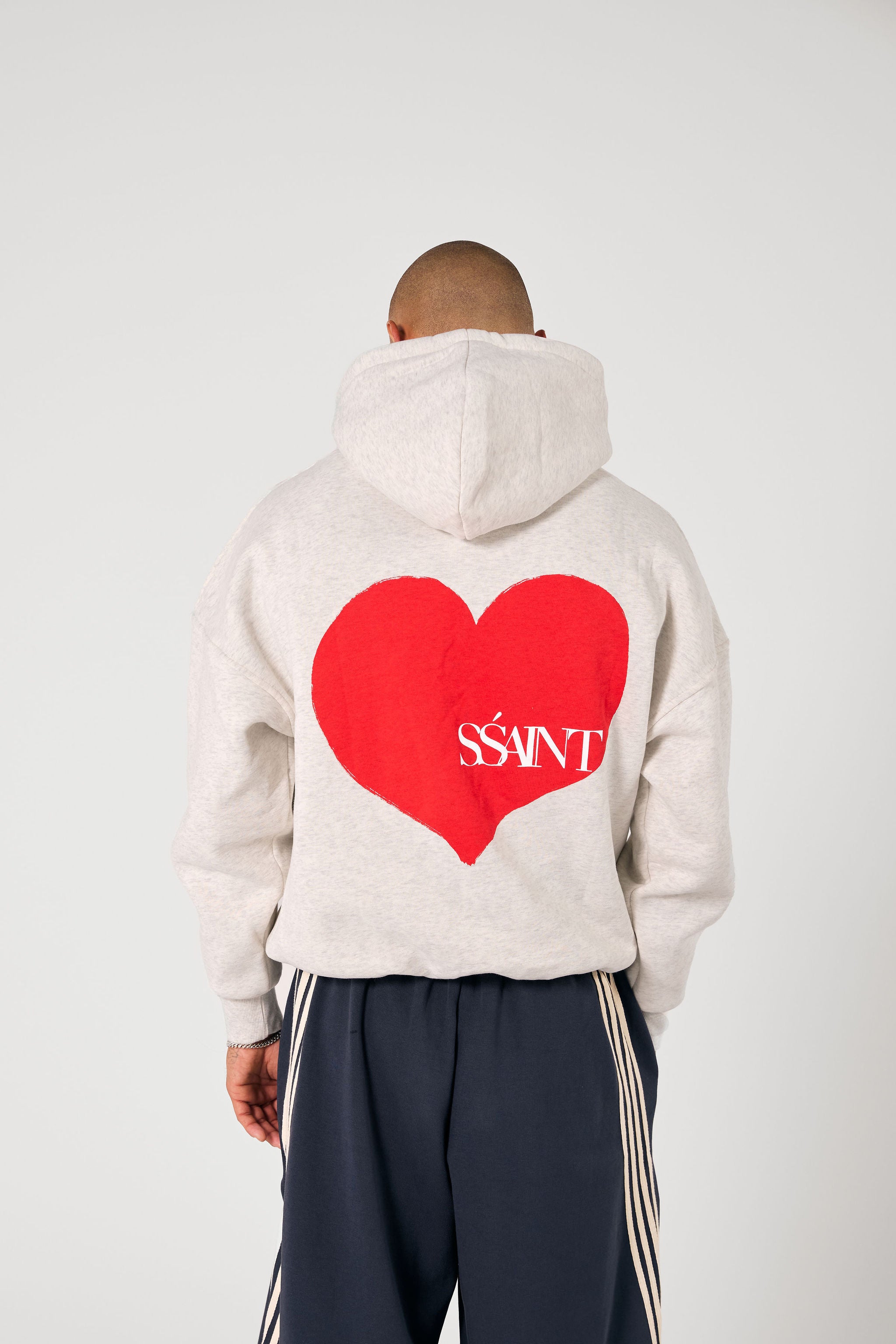 SSAINT // Heart Hoodie RED/GREY