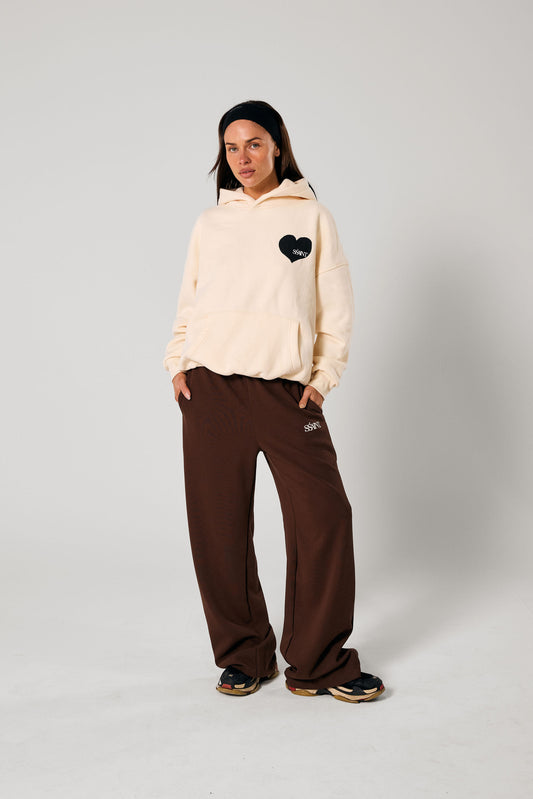 SSAINT // Heart Hoodie BLACK/BUTTER