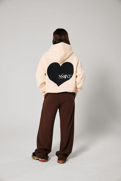 SSAINT // Heart Hoodie BLACK/BUTTER