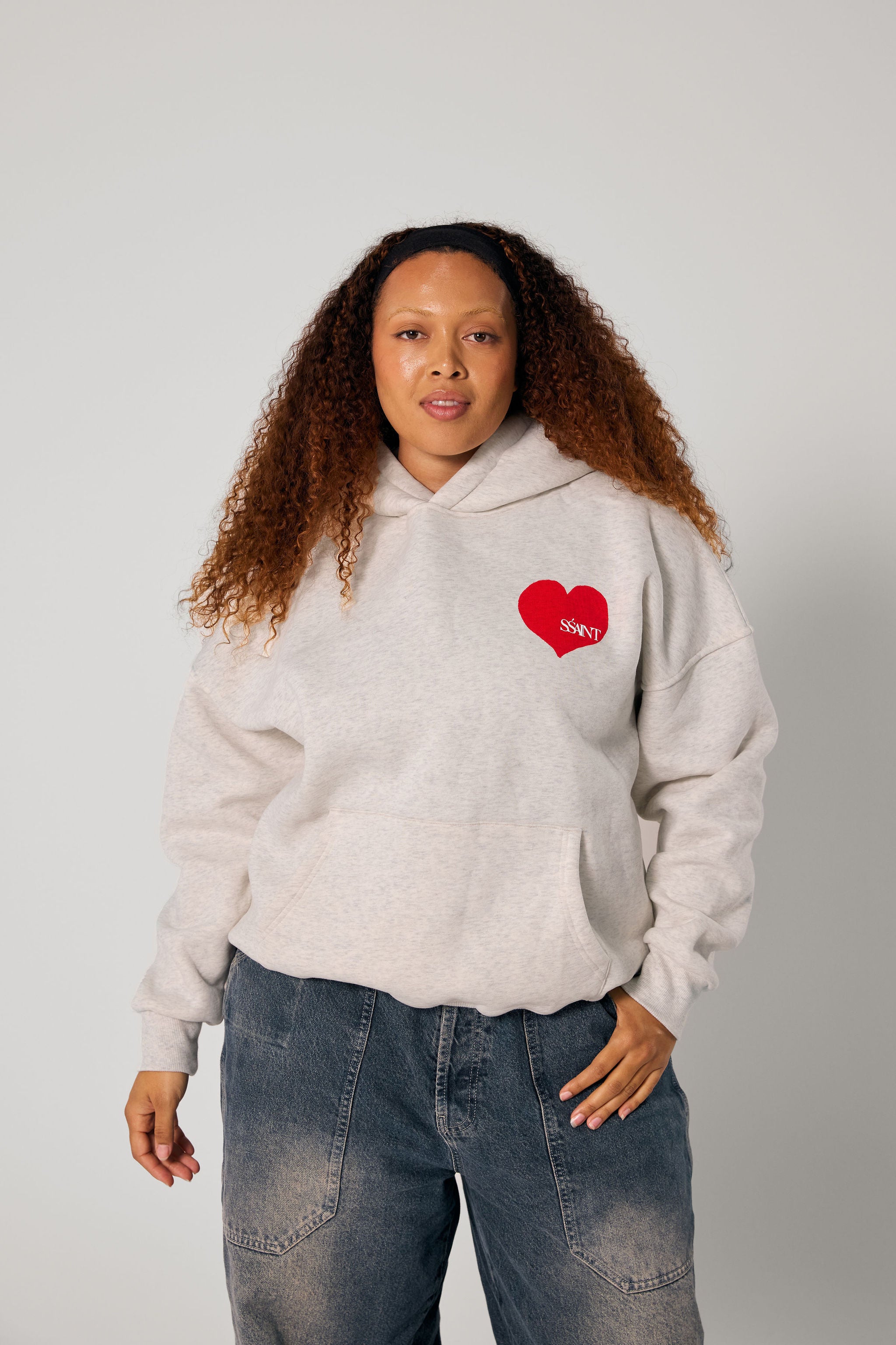 SSAINT // Heart Hoodie RED/GREY