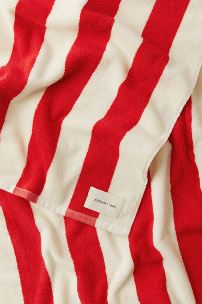 ASSEMBLY LABEL // Cotton Stripe Beach Towel CHILLI CREAM