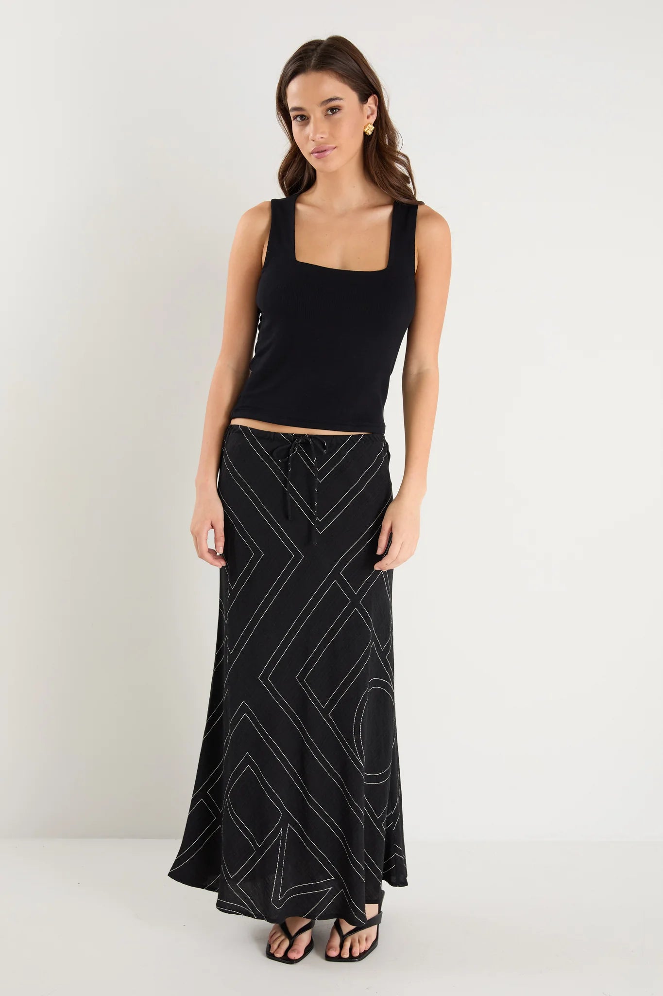 AMONG THE BRAVE // Summit Maxi Skirt BLACK LINES