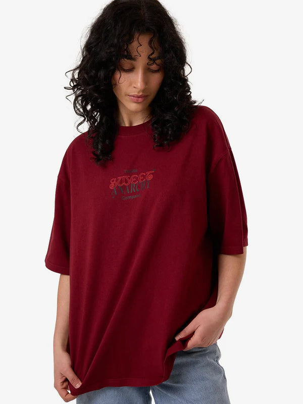 THRILLS // Sweet Anarchy OS Tee CABERNET