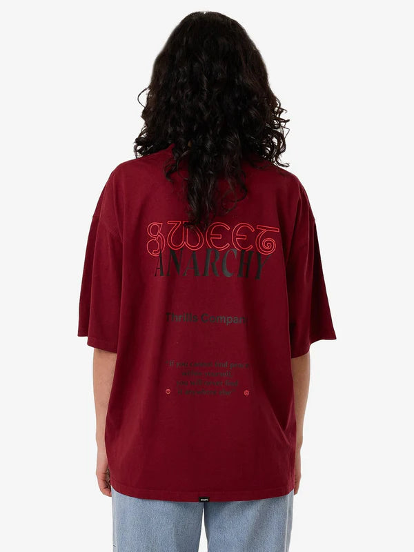 THRILLS // Sweet Anarchy OS Tee CABERNET