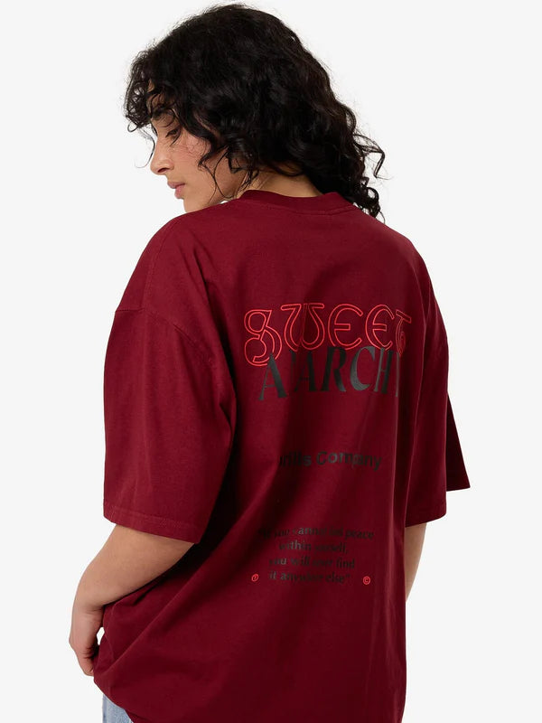 THRILLS // Sweet Anarchy OS Tee CABERNET