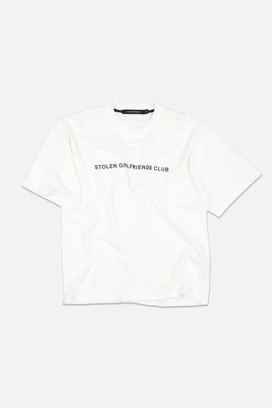 STOLEN GIRLFRIENDS CLUB // Text Logo Tee WHITE