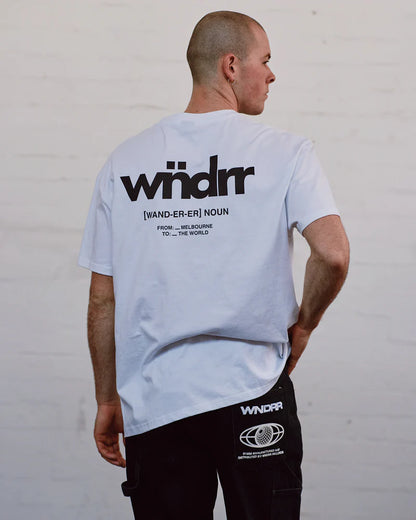 WNDRR // The World Box Fit Tee WHITE