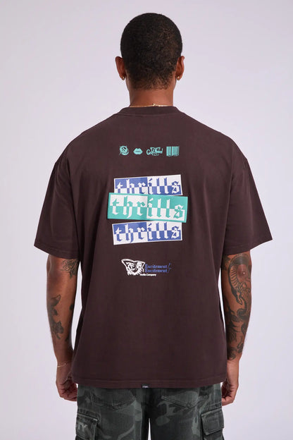 THRILLS // Excitement Box Fit OS Tee BLACK COFFEE