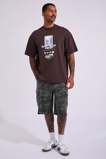 THRILLS // Excitement Box Fit OS Tee BLACK COFFEE