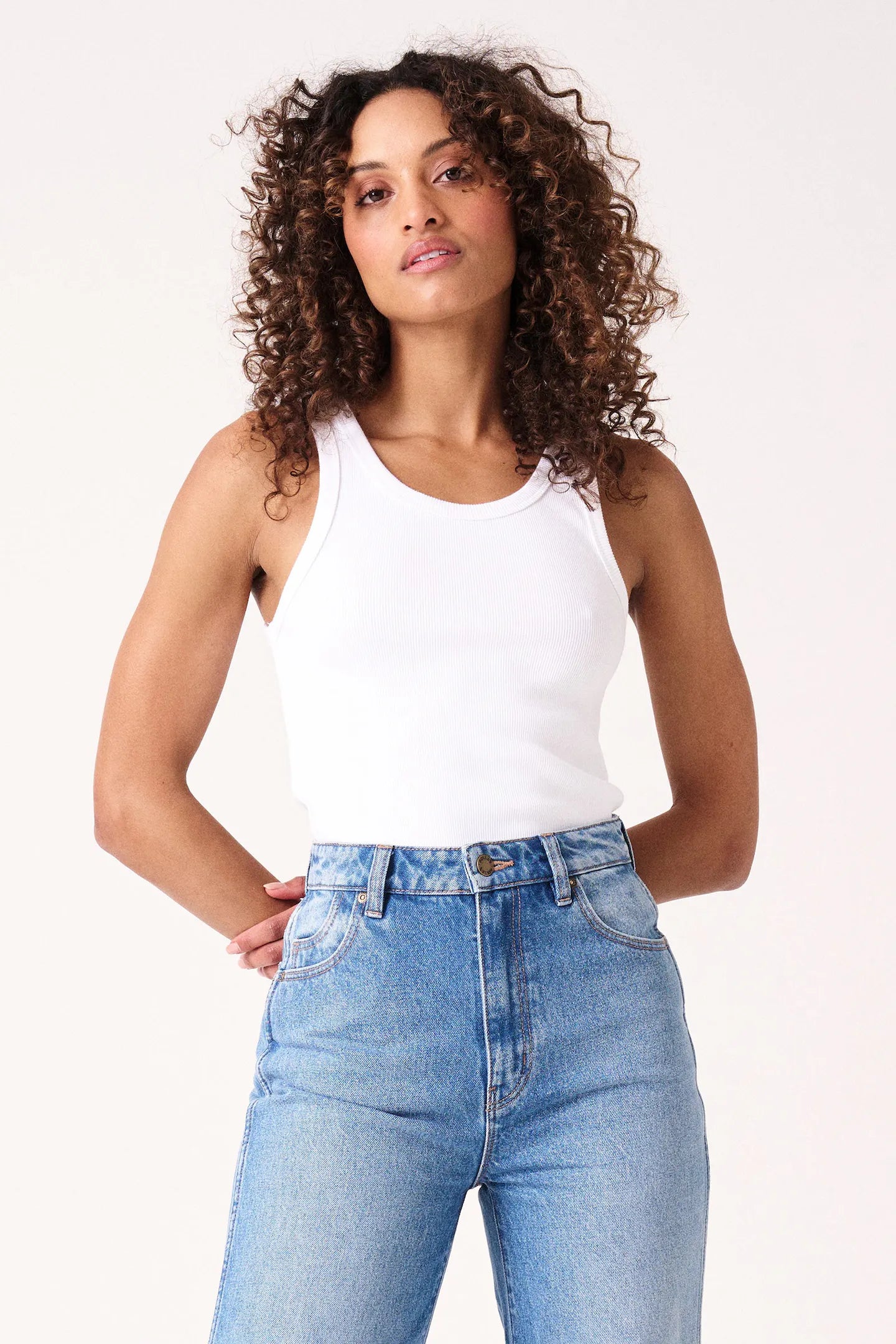 ROLLAS // Heavy Rib Toni Tank VINTAGE WHITE