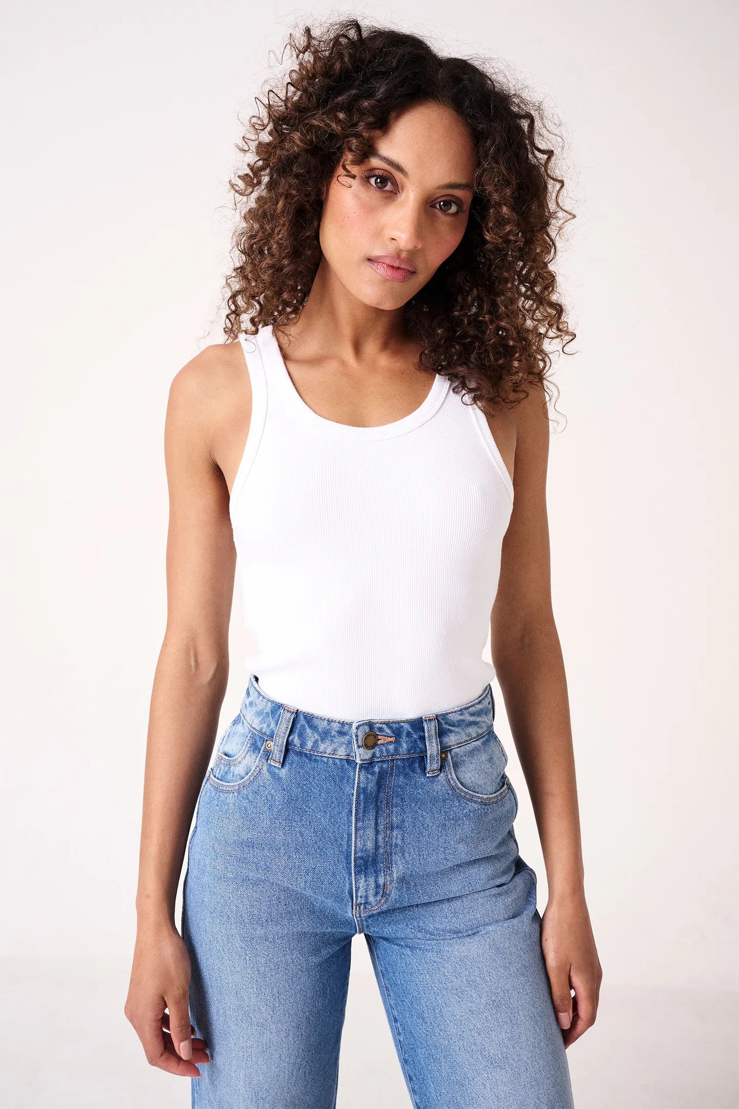 ROLLAS // Heavy Rib Toni Tank VINTAGE WHITE