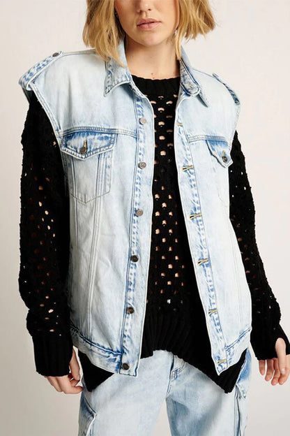 ONE TEASPOON // Oversized Denim Trucker DEPECHE BLUE