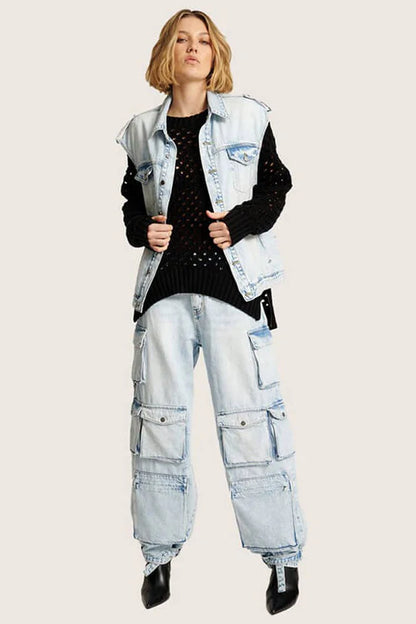 ONE TEASPOON // Oversized Denim Trucker DEPECHE BLUE