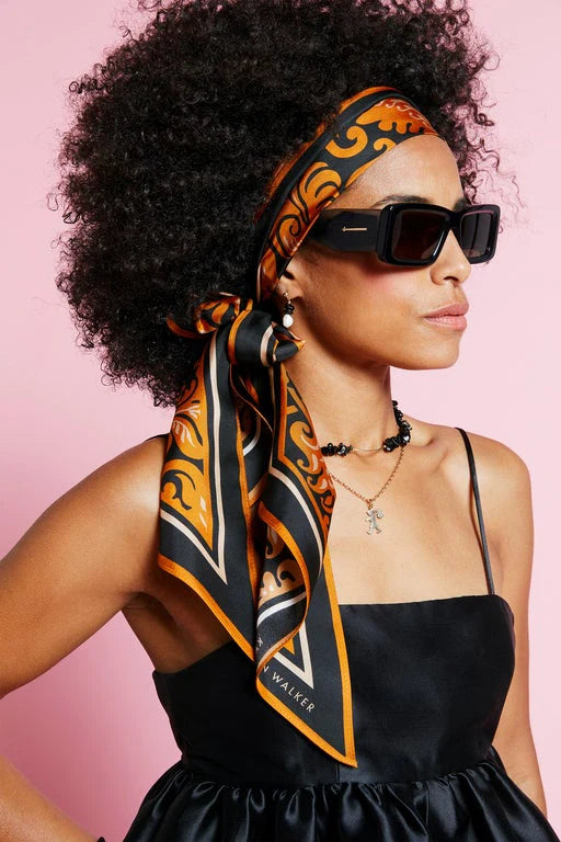 KAREN WALKER // Tapestry Floral Sash Scarf TOBACCO