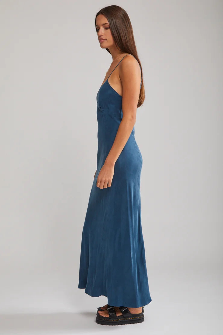 THRILLS // Chelsea Full Length Slip Dress NEW TEAL