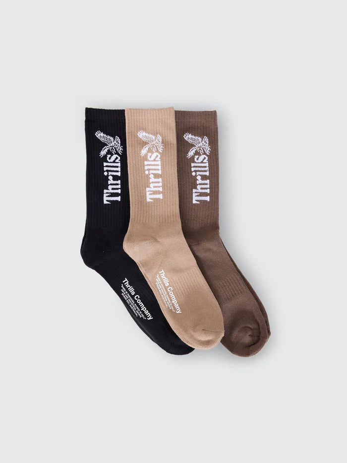 Thrills Workwear 5 Pack Sock DESERT BLACK SILVER