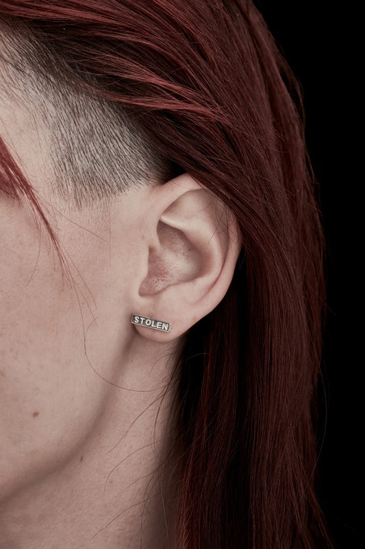 SGC // Tiny Stolen Bar Earrings