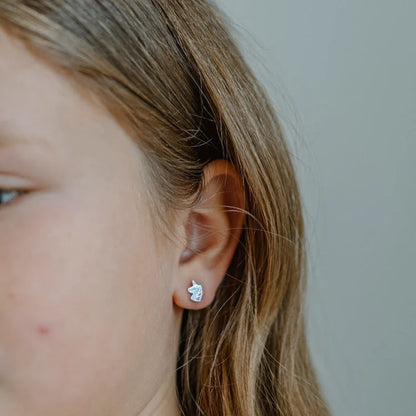 SILVER LININGS // Kids Unicorn Enamel Studs