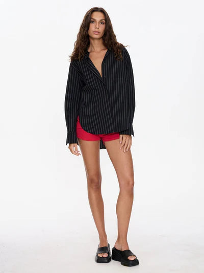 THRILLS // Unwind Stripe OS Shirt BLACK