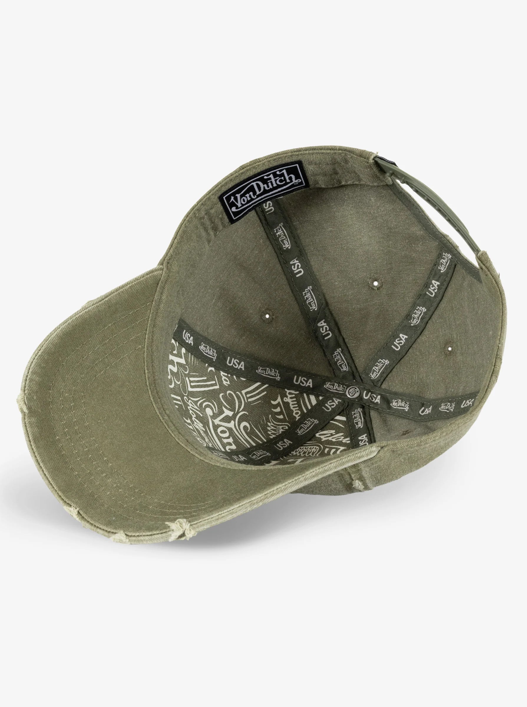 Destroyed Dad Cap OLIVE/MUSTARD