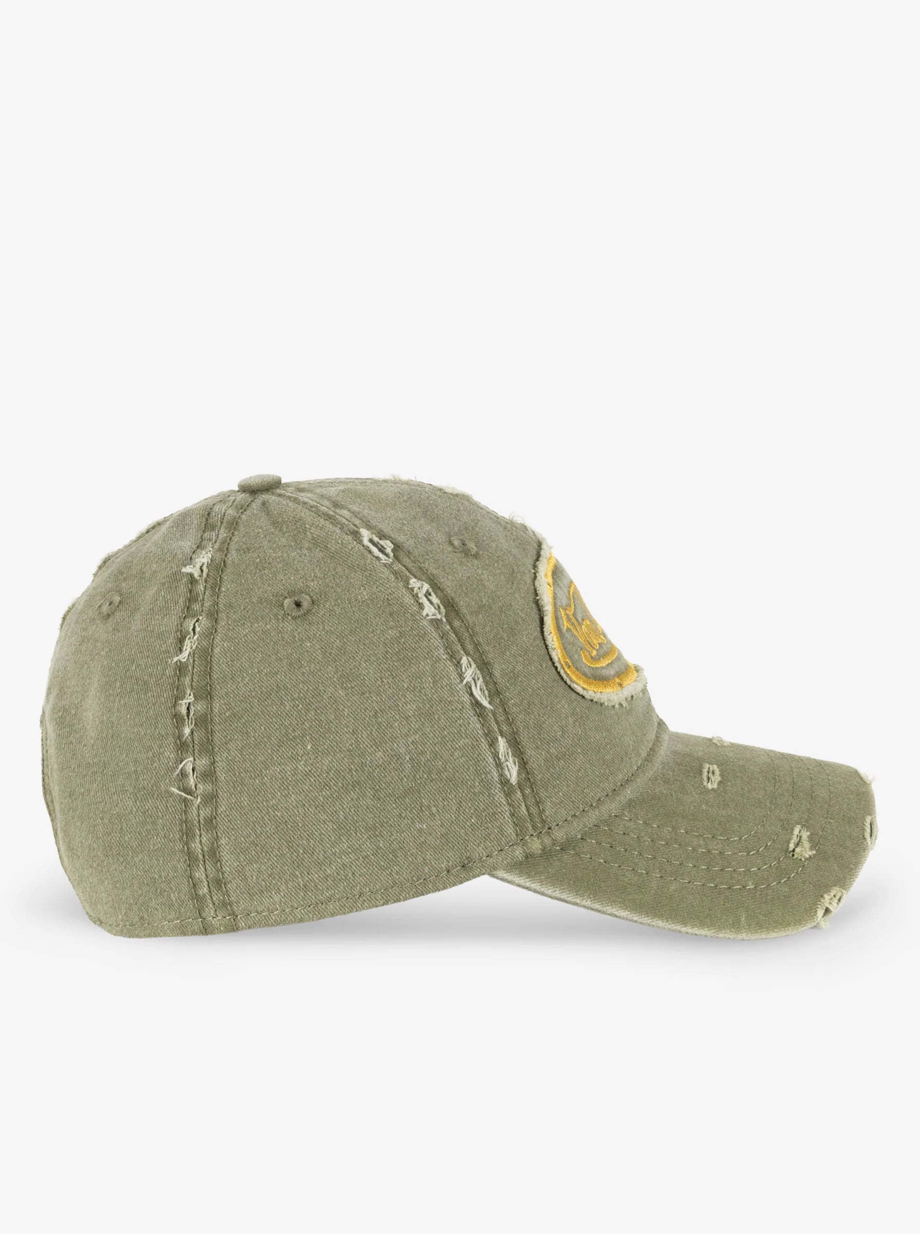 Destroyed Dad Cap OLIVE/MUSTARD