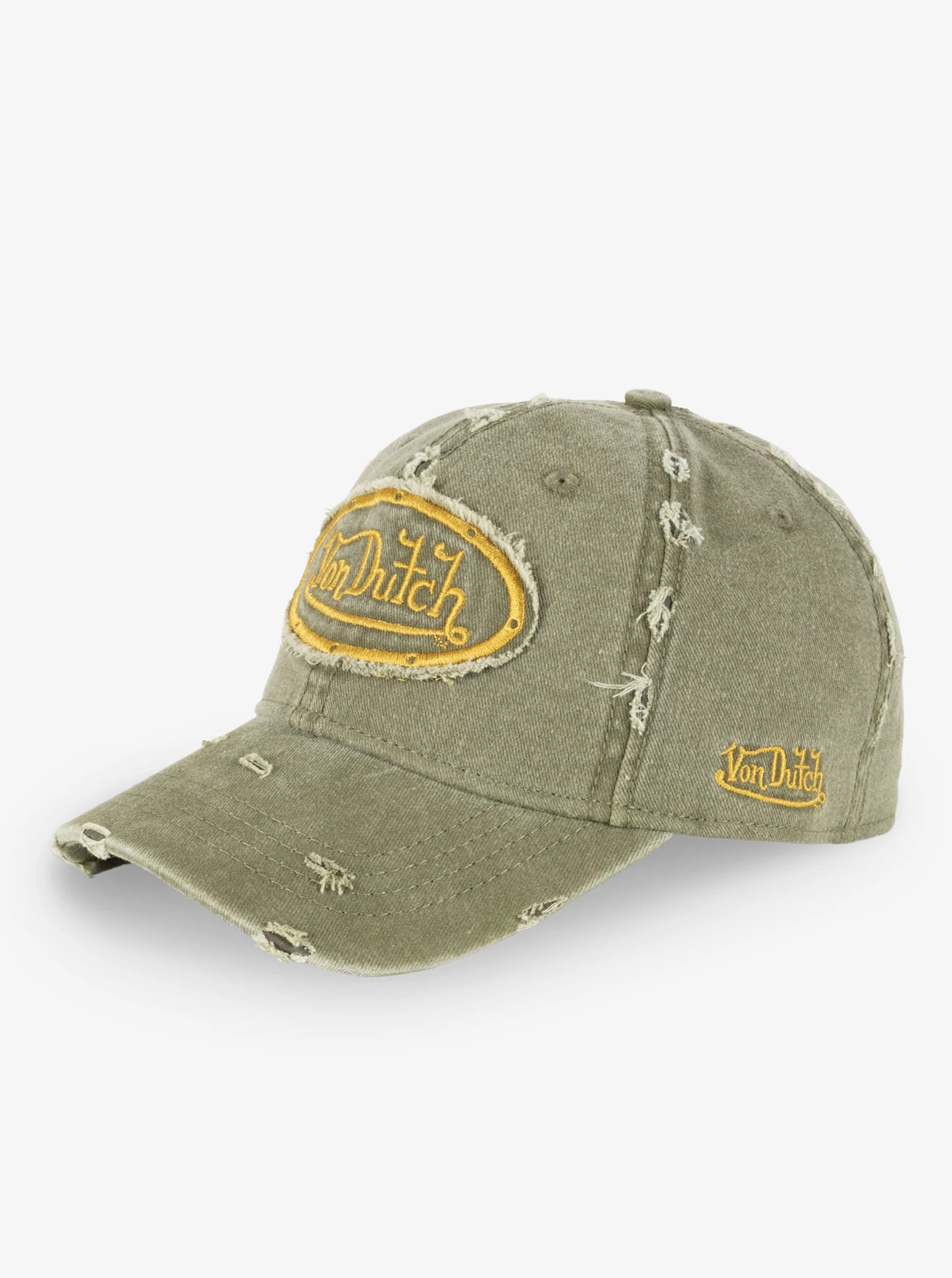 Destroyed Dad Cap OLIVE/MUSTARD