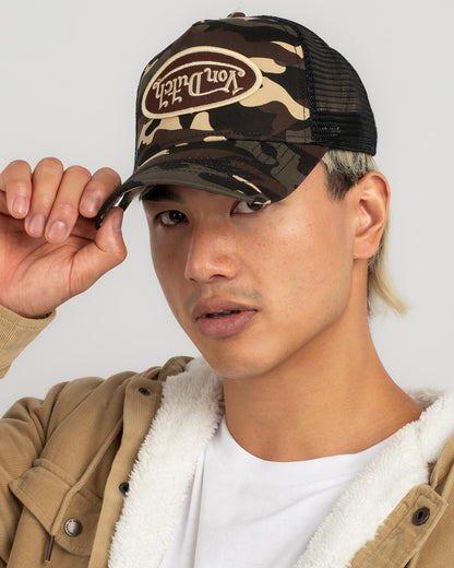 VON DUTCH // Unisex Trucker Hat BROWN CAMO