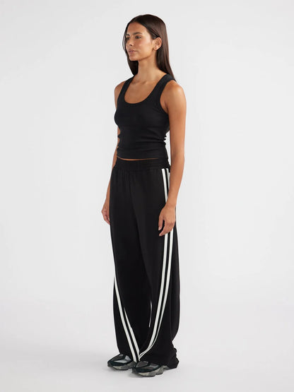 ENA PELLY // Valentina Stripe Pant BLACK/OFF WHITE