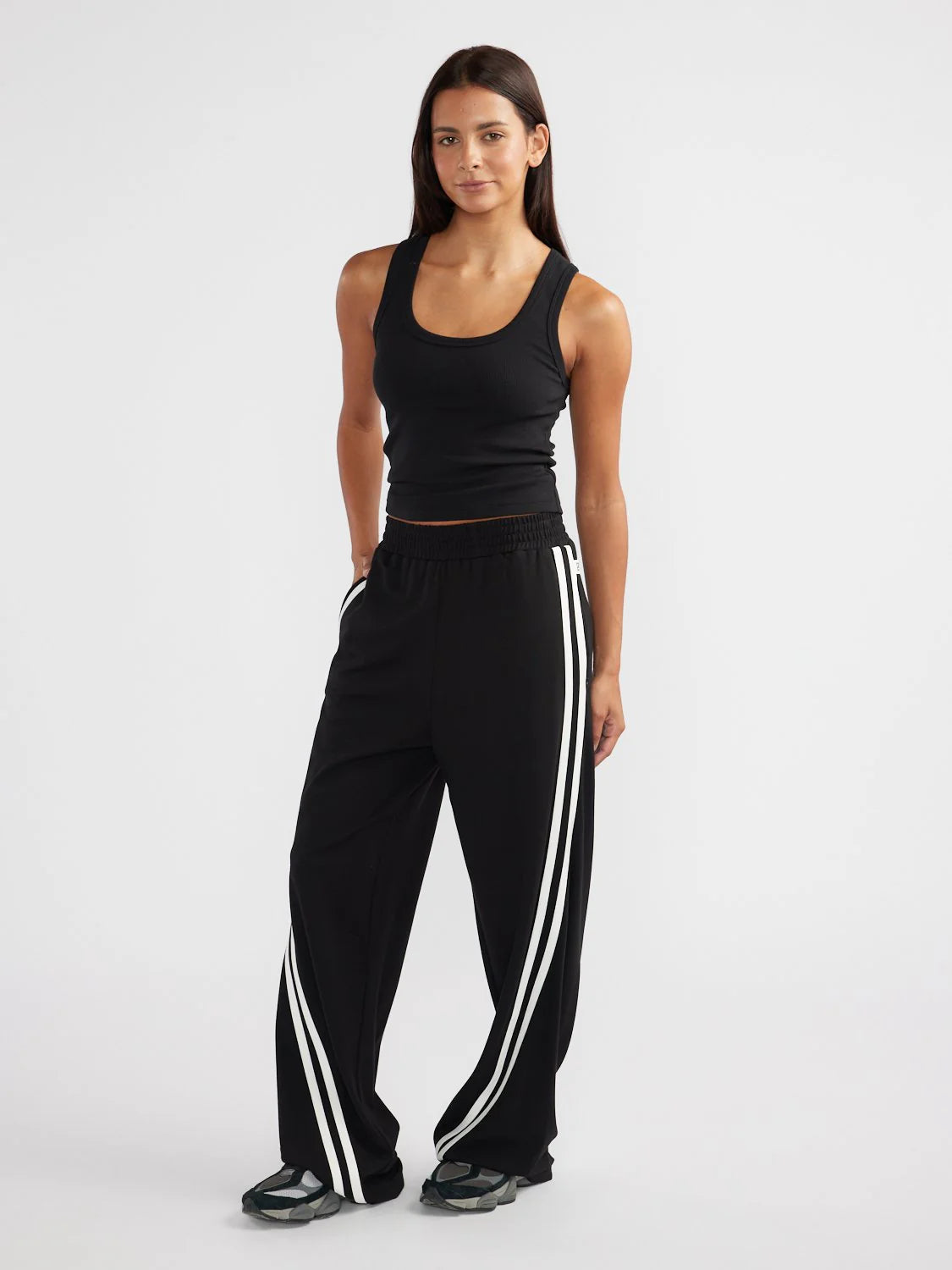 ENA PELLY // Valentina Stripe Pant BLACK/OFF WHITE
