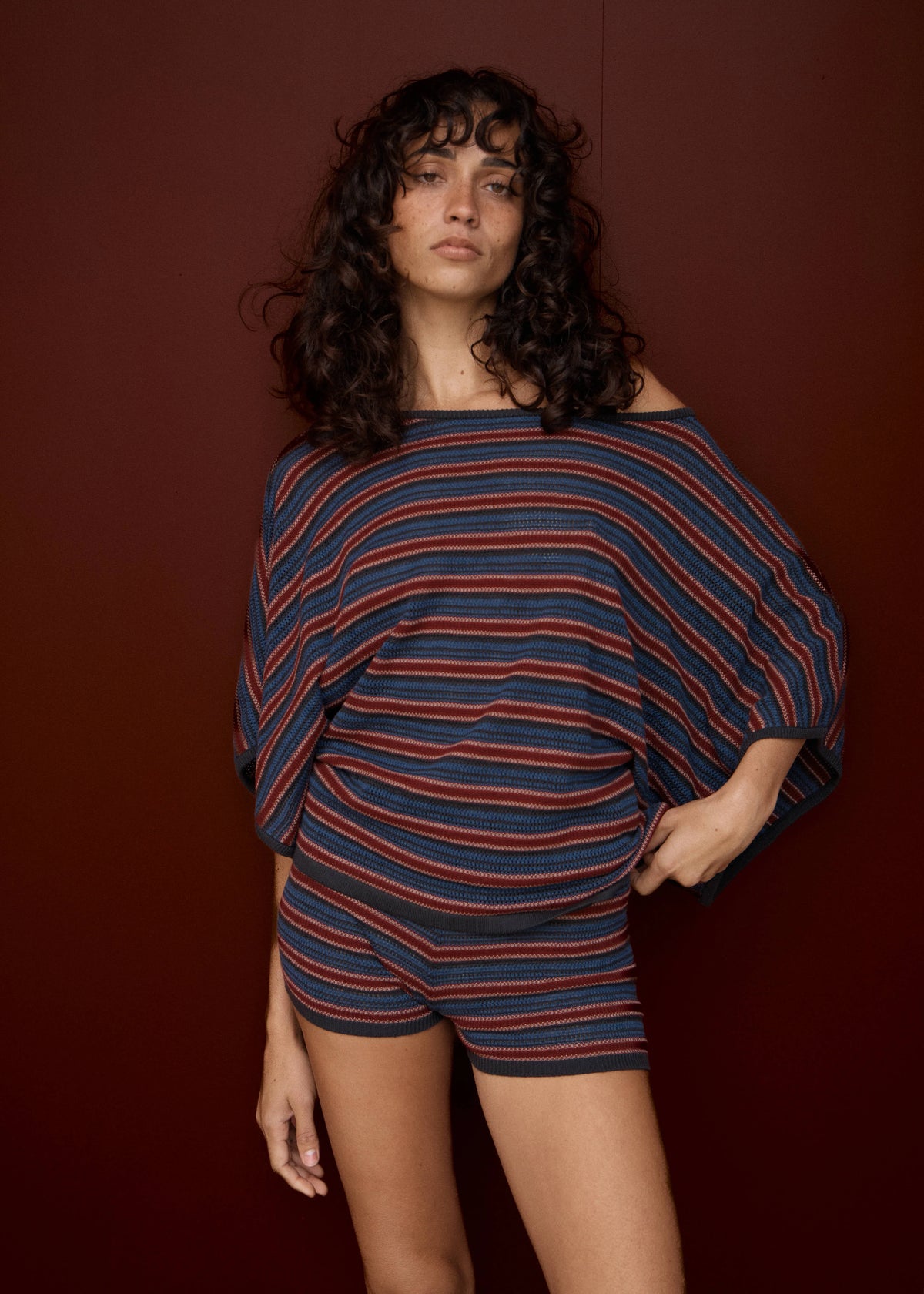 Vance Knit Batwing Top CLUB STRIPE
