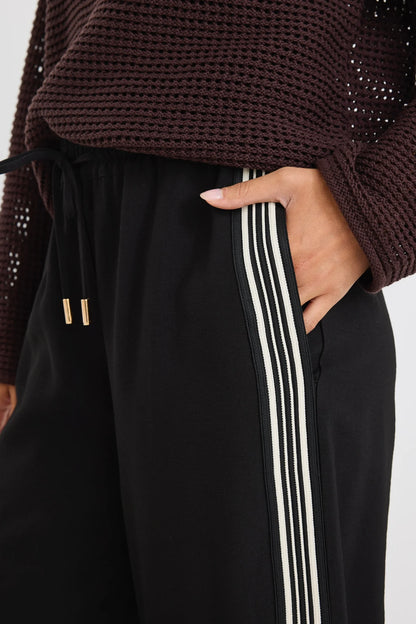 STORIES BE TOLD // Vibe Jacquard Stripe Pants BLACK