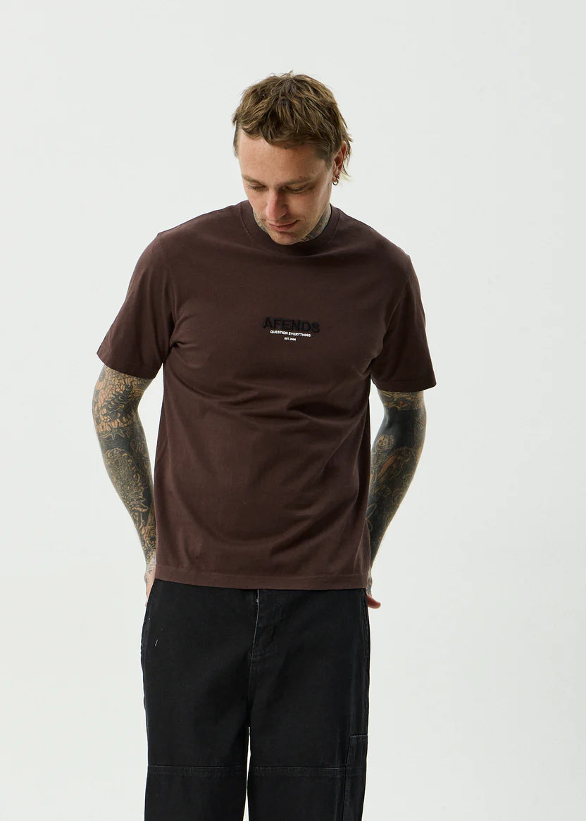 AFENDS // Vinyl Retro Tee WASHED COFFEE
